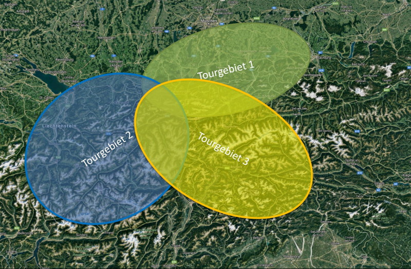 Tourgebiete um das Eibsee-Hotel, www.openstreetmap.org