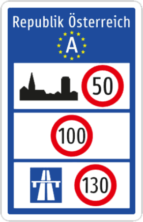 Verkehr Österreich: 50km/h 100km/h 130km/h